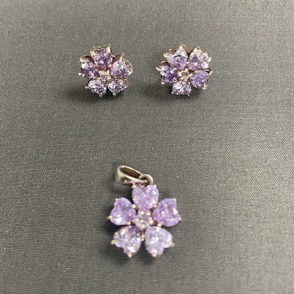 Elegant Purple Flower Jewelry Set